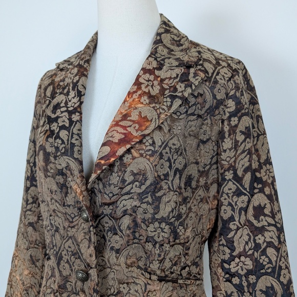 Snazzle Brocade Blazer Floral Long Sleeve Jacquard Damask - Picture 7 of 10